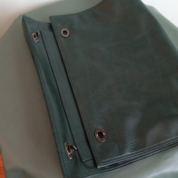 Forest Green Briefcase Computer Bag Purse School Bag Vintage Strap Antique Fashi - Picture 8 of 10